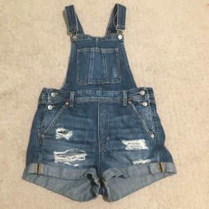 distressed overalls